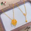 Tienda de Oro Mismo Estilo Collar y Pendientes de Margarita de Nieve con Circonita Bañados en Oro, Cadena para Clavícula y Pendientes de Moda Versátiles, Joyería de Lujo Ligero