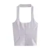 Colección de Verano Nueva para Mujer Unizera Top Halter Liso sin Espalda y Pantalones Acampanados