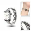 Pulseira universal para Apple Watch iwtchS12 padrão rabo de peixe cravejada de diamantes fecho borboleta de metal Pulseira para relógio feminino SE
