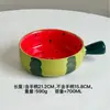 Conjunto Criativo de Cerâmica para Frutas: Tigela e Prato de Melancia de Alto Valor, Prato e Colher para Frutas com Personalidade Criativa, Celebridade da Internet
