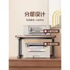 Estante de Armazenamento para Impressora Desktop Pequena Suporte de Duas Camadas Estante de Armazenamento de Escritório Camada Dupla de Bancada Camada Camada Aumentada
