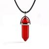 Colgante de pilar hexagonal de piedra natural de deseo, collar de pilar hexagonal de bala de cristal natural de moda europea y americana