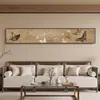 Pintura Decorativa para Pared de Fondo de Sofá con Paisaje Estético Estilo Canción, Pintura Estrecha de Nuevo Estilo Chino para Sala de Estar y Dormitorio