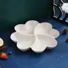 Compartimento de armazenamento transfronteiriço prato de frutas trevo de quatro folhas prato de frutas secas grama da sorte prato de lanches prato de sobremesas prato de frutas prato em forma de coração de pêssego