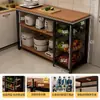 Estante de almacenamiento para cocina, cesta multifuncional para verduras, encimera de corte, estante de almacenamiento para microondas y utensilios de cocina, gabinete lateral, mesa multicapa