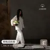 Pijama de Algodón para Mujer Estilo Primavera y Otoño Algodón Puro Color Sólido Estilo Francés Encaje Manga Larga Algodón Suave Conjunto de Ropa para el Hogar