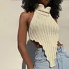 Colete de Lã Sexy Assimétrico sem Costas de Gola Alta Popular Novo Primavera/Verão Transfronteiriço Amazon Aliexpress 2025