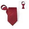 Corbata de Nuevo Estilo para Hombre de 8 cm Fácil de Usar, Corbata Perezosa de Rayas Rojas de Alta Gama, Diseño Personalizado Disponible, No Necesita Atar