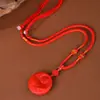 Collar de Arena Púrpura y Oro de Alto Contenido con Colgante de Doble Pez de la Fortuna de Cinabrio Crudo para Hombres y Mujeres en su Año Zodiacal Joyería de Regalo Venta al por Mayor