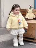 Conjunto Súper Lindo para Niñas Invierno Lindo Sudadera con Capucha Diseño de Bebé Niña Leggings de Calabaza con Peluche Ropa para Niños