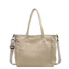 Nueva Bolsa Tote de Pana para Mujer, Bolso de Hombro para Estudiante de Gran Capacidad, Bolso Bandolera Sencillo para el Trabajo