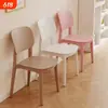 Silla de Comedor de Plástico Engrosado, Taburete Moderno Minimalista con Respaldo, Silla Nórdica para Mesa de Comedor de Uso Doméstico, Cómoda para Estar Sentado Mucho Tiempo, Silla Pequeña con Respaldo