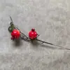 Flores Artificiales de Año Nuevo, Flores Falsas para Decoración de Sala de Estar, Materiales para Cubo de Bendición de Año Nuevo, Flores Decorativas de Año Nuevo, Frutas Rojas, Frutas de la Fortuna