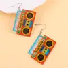 Brincos Retro Ins Europeus e Americanos Anos 90 Coloridos Brilhantes Fita Acrílico Personalizados Criativos Brincos para Mulheres