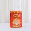 Spot Atacado Diwali Sacola de Papel Kraft Sacola Tote Grande Capacidade para Feriado Sacola de Presente para Compras Sacola de Embalagem
