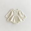 Enterizo de Punto para Bebé Niña Vestido Elegante Otoño e Invierno Manga Larga Estilo Nuevo con Volantes Mono para Bebé Traje para Gatear
