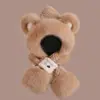 Conjunto Fofo de Chapéu e Cachecol Duas Peças com Orelhas de Urso Chapéu de Proteção para Orelhas Novo Quente Chapéu Lei Feng Chapéu de Ciclismo de Pelúcia