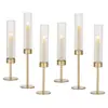 Transfronterizo para Amazon chapado en oro juego de tres piezas candelabro para el hogar decoración de mesa para boda fiesta de cumpleaños