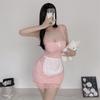 Yumi da Noite Lingerie Sexy Estilo Japonês Serva Inocente Fofa Role Play Sexy Transparente Menina Macacão com Suspensório