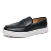 Nuevos zapatos de plataforma con flecos talla grande transfronterizos para hombre Moda europea y americana de pasarela Zapatos de cuero slip-on Personalidad del hombre Casual de negocios Zapatos de plataforma