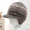 Gorro de Invierno para Mujeres de Mediana Edad y Mayores Abuela Mamá Persona Mayor Gorro Cálido Más Terciopelo Protección contra el Frío Lana Gorro de Punto para Señora Mayor