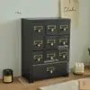 Caixa de armazenamento de mesa em madeira maciça estilo nórdico com trava, organizador de arquivos para mesa de escritório, caixa de armazenamento tipo gaveta
