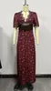 Vestido de Moda de Alta Gama Estilo Nuevo para Mujer, Satén con Encaje Empalmado, Cuello en V con Corte, Estampado de Lunares, Manga Media