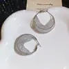 Brincos de zircônia em grade estrelada, estilo minimalista, brincos de tarraxa requintados, brincos de alta qualidade de luxo leve europeus e americanos para mulheres
