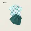 Ropa para Niños Jila Traje de Falda con Tirantes para Niñas 2025 Otoño Nuevo Estilo Coreano para Niños Camisa Roja de Lunares Conjunto de Dos Piezas