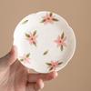 Posavasos de Té de Cerámica Blanco Mineral Roca de Fábrica Flor de Cerezo Soporte para Taza de Té Chino Accesorios para Juego de Té Kung Fu Tapete Aislante para Té Platillo para Té