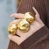 Juego de Anillos Redondos de Alto Pulido, Estilo Ins, Popular en Europa y América, Anillo para Dedo Índice de Acero Inoxidable Ecológico, Chapado en Oro de 18 Quilates
