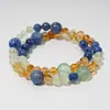 [Rio Xingye] Pulseira de cristal amarelo de torre natural de alta qualidade pulseira de cianita pedra de uva fluorita verde atacado