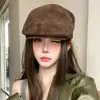 Gorra Melard Forward para Mujer Otoño/Invierno, Boina Pato, Adelgazante, Versátil Vintage Estilo Británico Gorra de Periodista Pintor