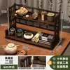 Mesa de chá suporte de chá prateleira de exibição para sala de chá desktop suporte de armazenamento para xícaras de chá suporte de exibição para bule Zisha folhas de chá armazenamento de conjunto de chá