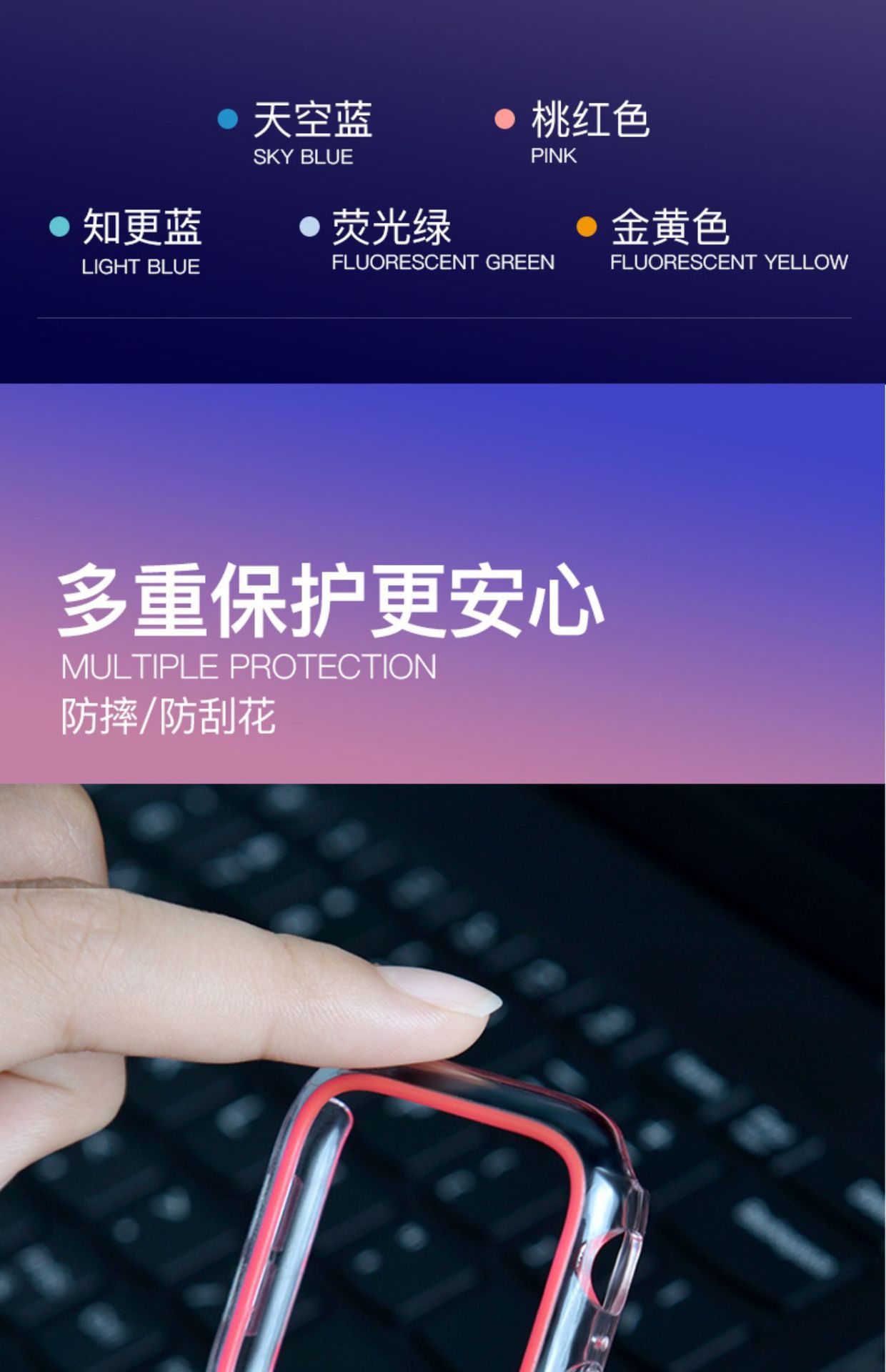 透明荧光手表壳