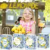 Bd217 Comércio Exterior Amarelo Fruta Limão Dourado Obrigado Porcelana Azul e Branca Sacola de Papel com Alça para Presente de Festa