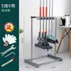 Soporte Móvil para Mopas de Acero Inoxidable de Pie con Drenaje y Almacenamiento para Limpieza, Gancho para Baño, Estante para Escobas