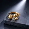 Anillo de acero de titanio de diseño nicho estilo Ins para mujer, no se decolora, oro de 18 quilates, diseño abierto, acero inoxidable, lujo ligero, anillo para el dedo índice, venta al por mayor