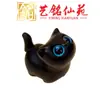 Collar con Colgante de Gato de Ébano, Yiming Xianyuan Creativo Lindo Gato Curioso de Madera Cadena para Suéter Colgante