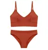 Conjunto de Duas Peças Básico de Cor Lisa Simples para Verão, Estilo Básico, Diário, Casa, Casual, Confortável, com Alça Fina, Conjunto de Lingerie Feminino