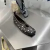 Sapatos Mary Jane quadrados vintage estilo francês de couro legítimo com tachas para mulheres com laço, sapatilhas slip-on
