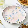 Estilo Simple Nórdico Cerámica de Color Bajo Esmalte Vajilla Plato Grueso de 8.5 Pulgadas Plato para Dim Sum Casero, Pizza, Comida Occidental