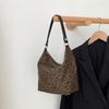 Bolso bandolera de gran capacidad para mujer, de alta gama, de ante y estampado de leopardo, para otoño e invierno, 2024