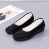 Zapatos de Enfermera Marca One-Piece, Zapatos de Lona con Cuña Completamente Negros, Zapatos de Salón para Mujer, Zapatos de Belleza, Zapatos de Baile, Zapatos de Trabajo Negros