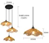 Lámpara colgante de cuerda de cáñamo retro japonesa estilo wabi-sabi para casa de huéspedes, restaurante, sala de estar, dormitorio, sala de té, lámpara de sombrero de paja tejida a mano inspirada en Zen
