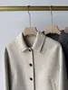 CE Hogar~Chaqueta Retro Simple Abrigo Corto Mezcla de Lana y Cachemira Solapa Chaqueta de Lana Doble Cara Ropa de Abrigo
