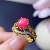 Venta Directa de Fábrica Venta Caliente Transfronteriza Anillo de Ópalo Rosa Colorido Piedra Principal 7*9mm, Plata S925 Incrustación de Precisión