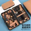 Nuevo Set de Cortauñas Marrón Transfronterizo de 24 Piezas Herramienta de Recorte de Cejas de Belleza Set Completo de Cortauñas Listo para Envío Directo