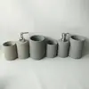 Novo artesanato em cimento frasco de loção banheiro de cimento conjunto de quatro peças artesanato em resina frasco de loção frasco de gel de banho