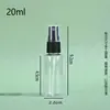En stock para venta al por mayor 10ml 20ml Botellas de spray transparentes de PET, botellas dispensadoras de plástico, botellas de plástico vacías, botellas de spray pequeñas